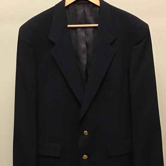Hart Schaffner & Marx 41R Men’s Blazer Jacket Navy Blue Australian Wool - Picture 4 of 11